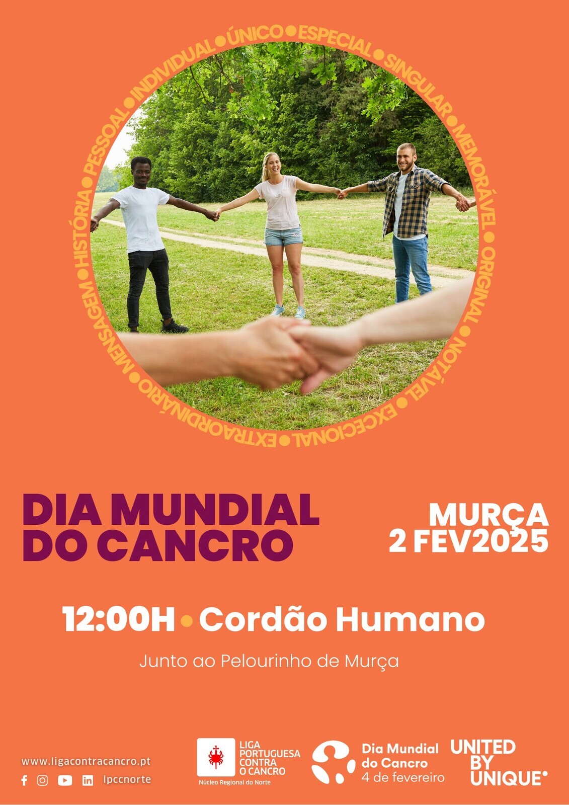 Cordão Humano para assinalar o Dia Mundial do Cancro