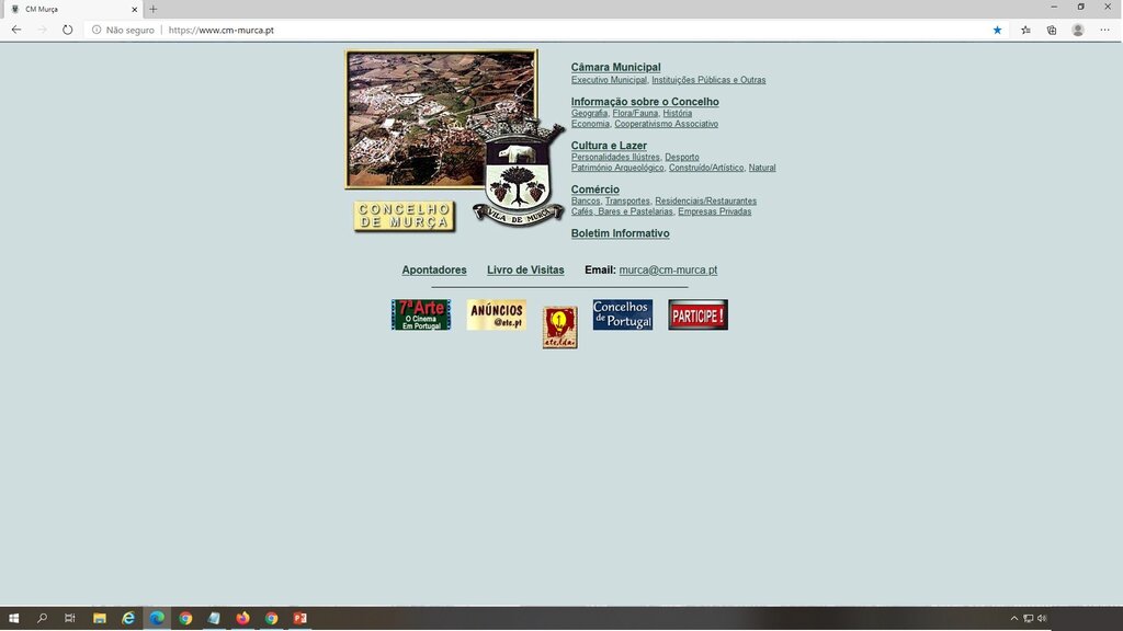 P&aacute;gina principal do site em 1998