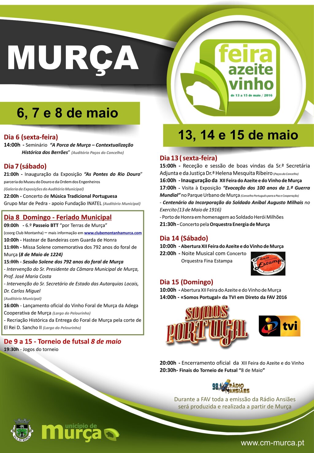 cartaz Mur&ccedil;a acolhe XII edi&ccedil;&atilde;o da Feira do Azeite e do Vinho no pr&oacute;ximo fim-de-semana