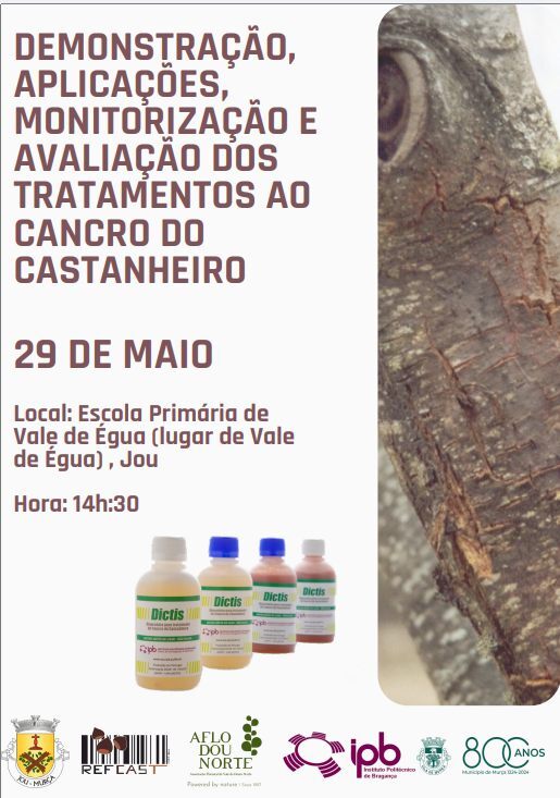 Demonstração, aplicações, monitorização e avaliação dos tratamentos ao cancro do castanheiro