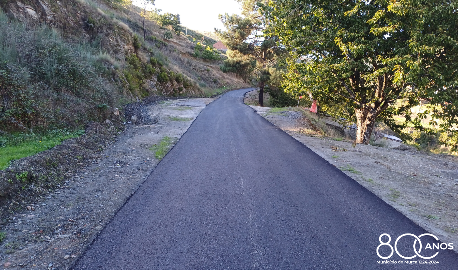 Pavimentação de troço na Estrada Municipal 1181 em Valongo de Milhais