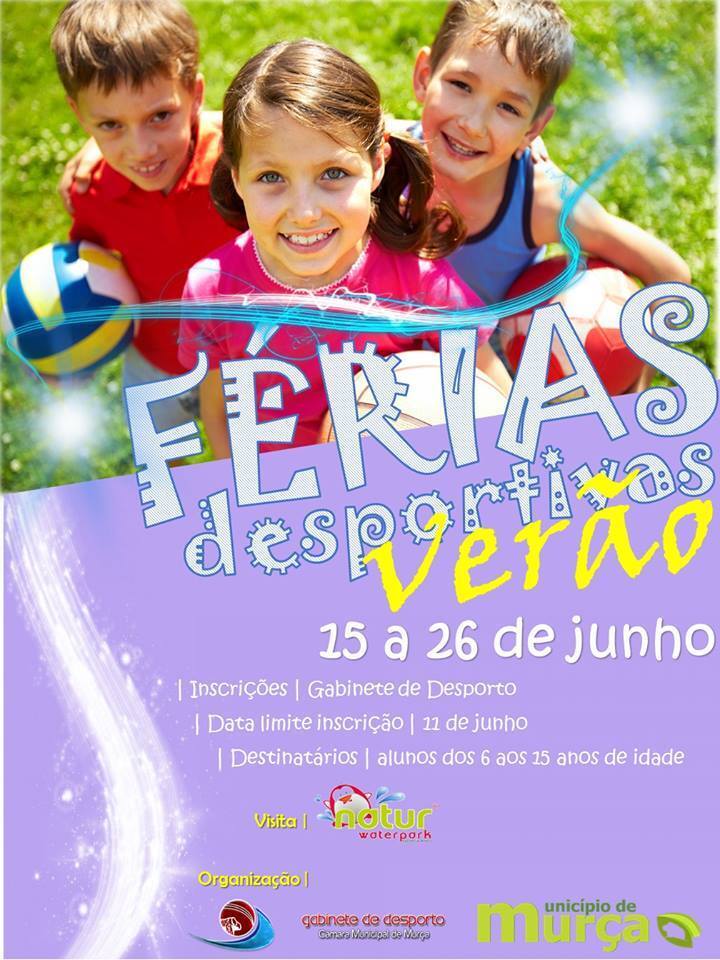 cartaz F&eacute;rias Desportivas Ver&atilde;o 2015: inscri&ccedil;&otilde;es abertas