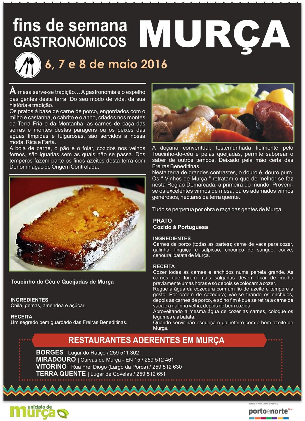 cartaz Fim de Semana Gastron&oacute;mico em Mur&ccedil;a